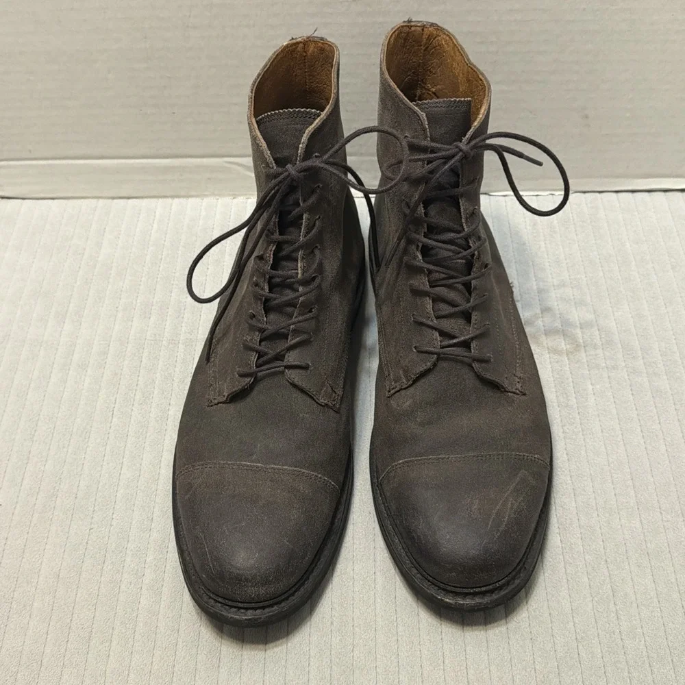 Mens Frye Boots Seth Toe Cap Toe Lace Up Dark Brown Size 13